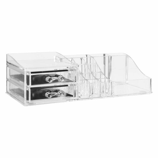 5five Simply Smart Organizer Selena with 2 drawers, plastic, transparent, 30.6 x 15.3 x 9 cm, 155912