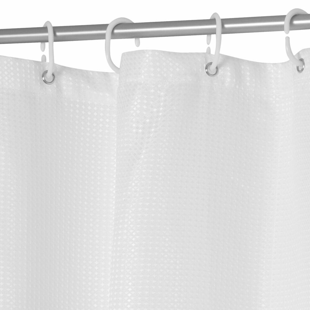 5five Simply Smart Shower Curtain Modern Color, Polyester, Plastic, Rubber, White, 180 x 200 cm, 138055I