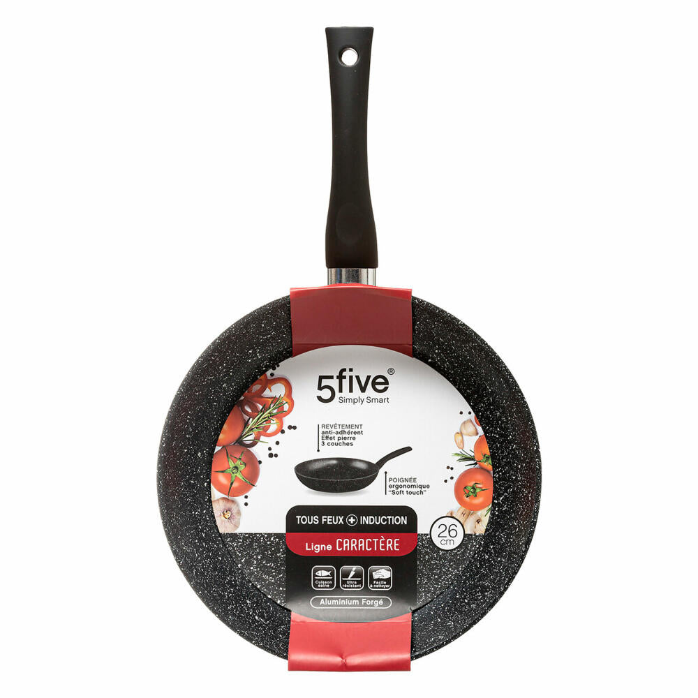 5five Simply Smart Frying Pan Caractere, Pan, Aluminium, Plastic, Black, 26 cm, 111002