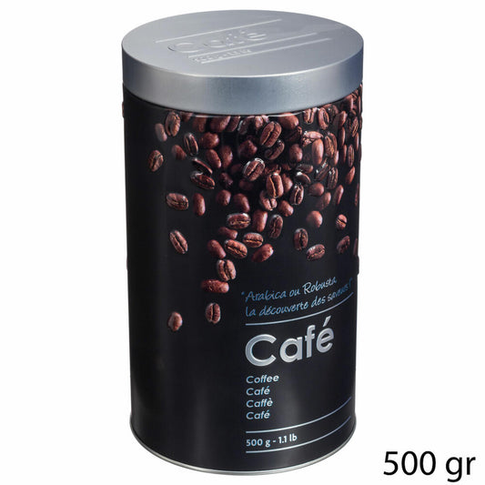 5five Simply Smart Coffee Can Black Edition, tinplate, black, for 500 g coffee, 136302