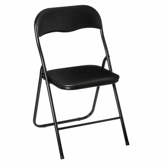 5five Simply Smart folding chair, metal, plastic, MDF, wood fiber, black, 79 cm, 140293A