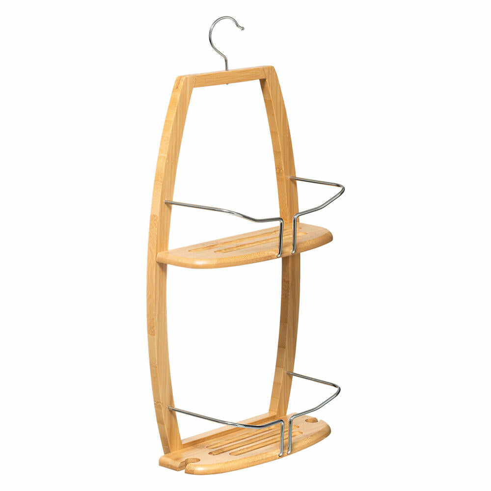 5five Simply Smart hanging shower shelf with 2 compartments, bamboo, steel, beige, 58 cm, 540724233