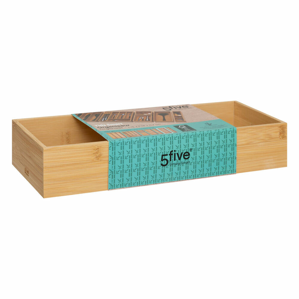 5five Simply Smart Drawer Organizer Tidy Smart, Bamboo, Beige, 15 x 38 cm, 146650