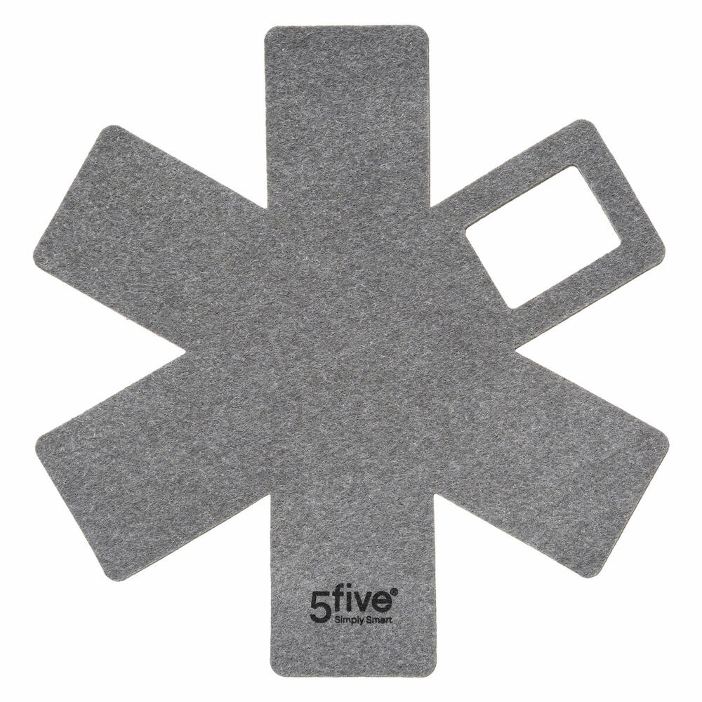 5five Simply Smart pan protectors, set of 6, scratch protection, 100% polyester, grey, 179731