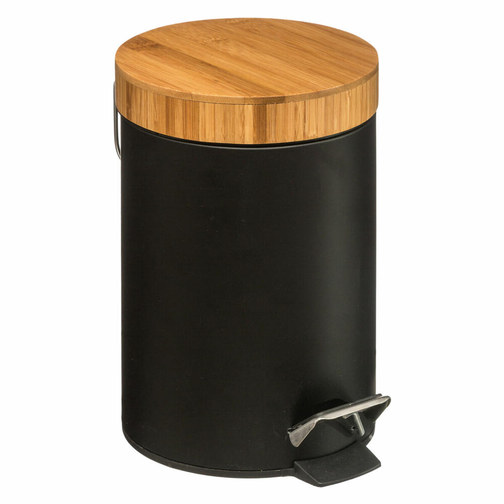 5five Simply Smart Waste Bin Natureo, Cosmetic Bin, Metal, Bamboo, Plastic, Black, 3 Liters, 140801N