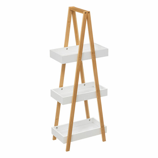 5five Simply Smart Shelf Natureo with 3 levels, Etagere, Bamboo, MDF, White, 82 cm, 160851