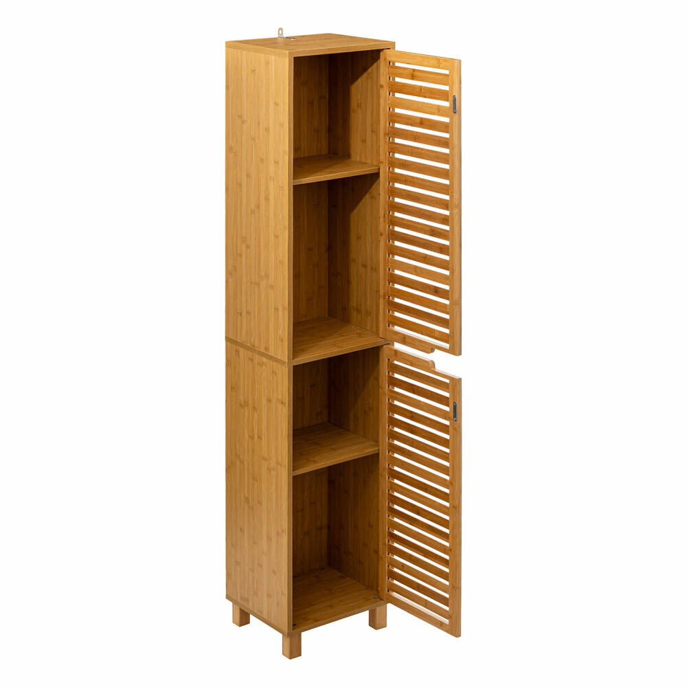 5five Simply Smart bathroom shelf Sicela with 2 doors, wood chipboard, MDF, bamboo, brown, 170 cm, 160814