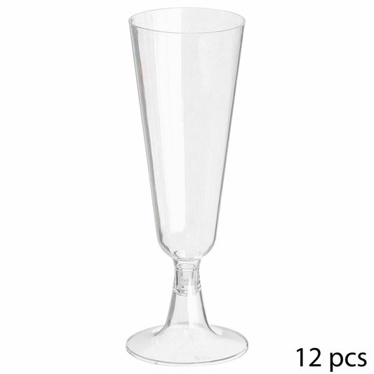 5five Simply Smart Wiederverwendbare Plastik-Champagnergläser 12er Set, Kunststoff, Transparent, 150 ml, 122900A