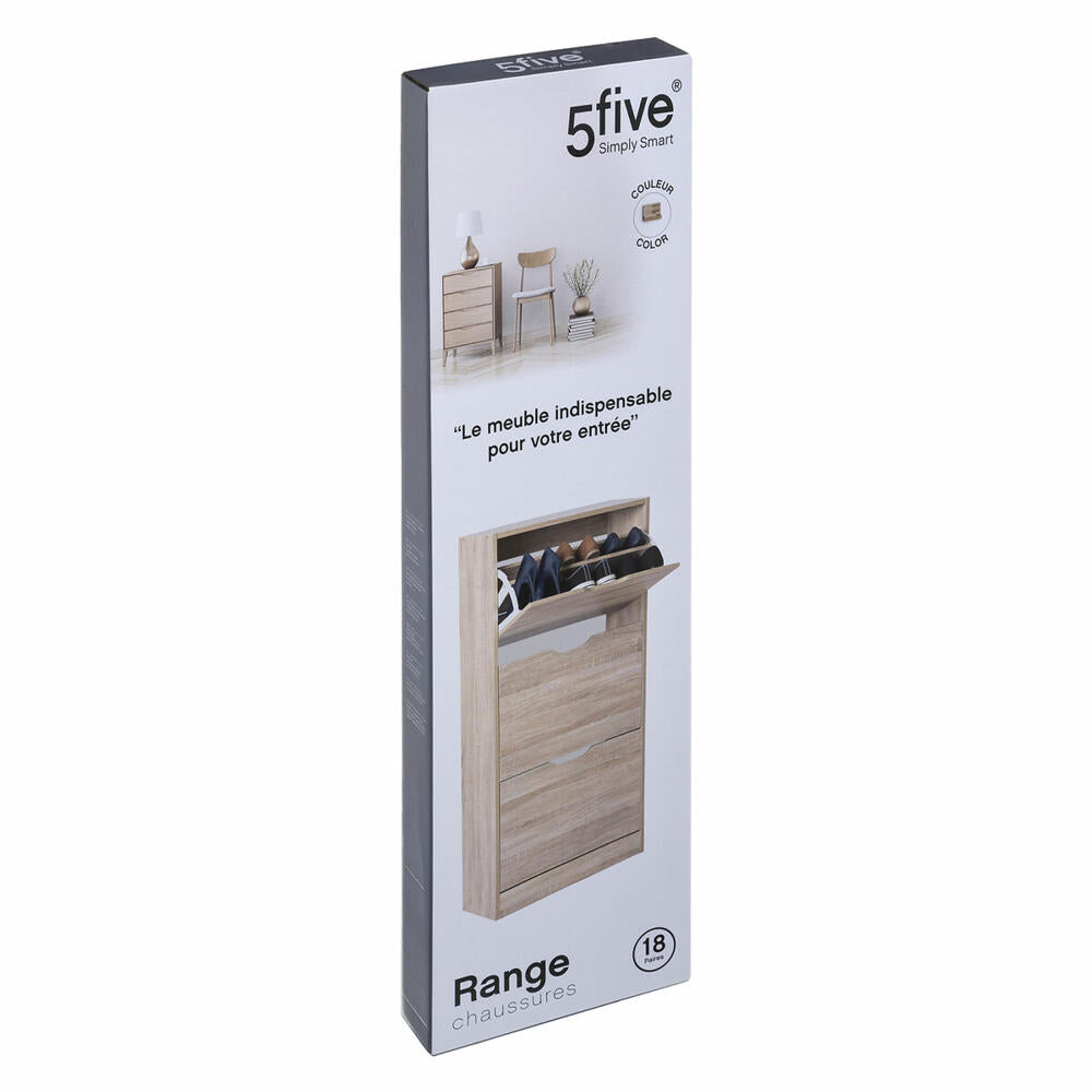 5five Simply Smart shoe cabinet with 3 drawers, shoe rack, wood chipboard, beige, 119 cm, 160392D