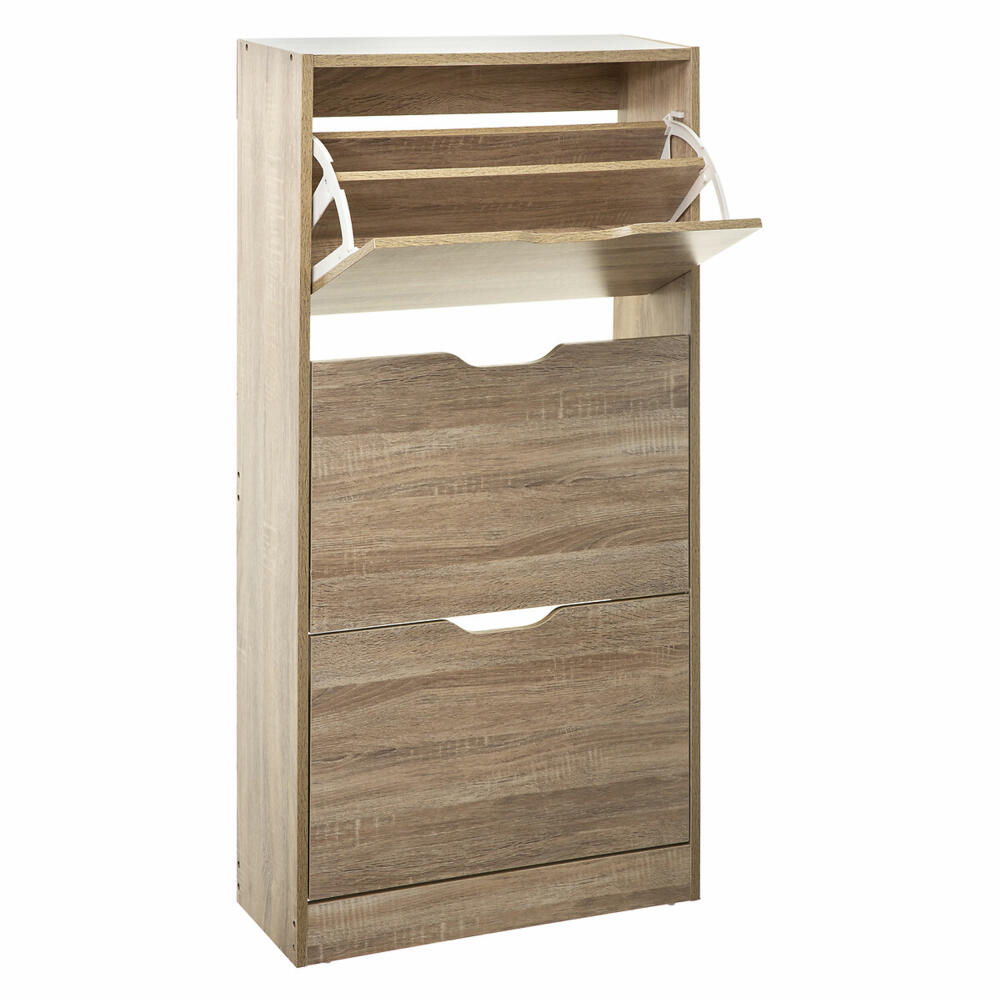 5five Simply Smart shoe cabinet with 3 drawers, shoe rack, wood chipboard, beige, 119 cm, 160392D