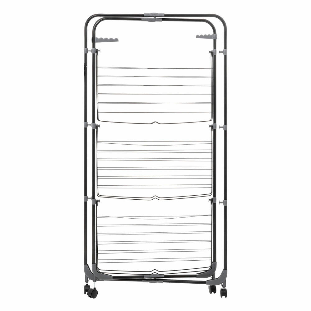 5five Simply Smart Folding Clothes Drying Rack Mojave Tower, Steel, PP Plastic, Black, 30 Meters, 186172