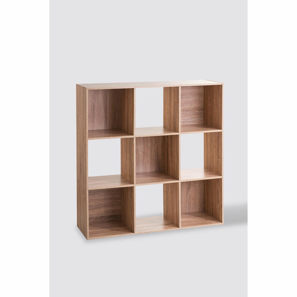 5five Simply Smart Regal Mix N Modul 3x3 Eiche-Optik, Holzspahn, MDF, Beige, 100.5 x 100.5 cm, 138971