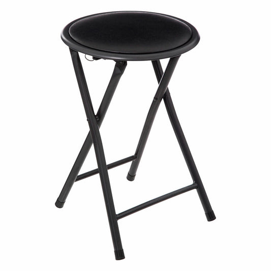 5five Simply Smart folding stool, seat stool, steel, plastic, wood fiber, black, 46 cm, 140291A