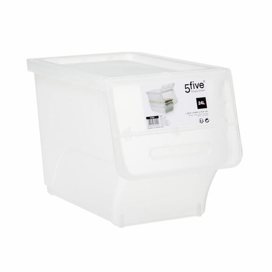 5five Simply Smart Aufbewahrungsbox mit Frontöffnung, PP-Kunststoff, Transparent, 24 L, 173615