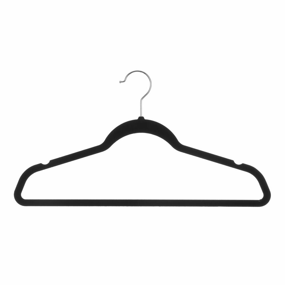 5five Simply Smart Clothes Hangers Set of 8 with Felt Cover, ABS, Steel, Felt, Black, 151525