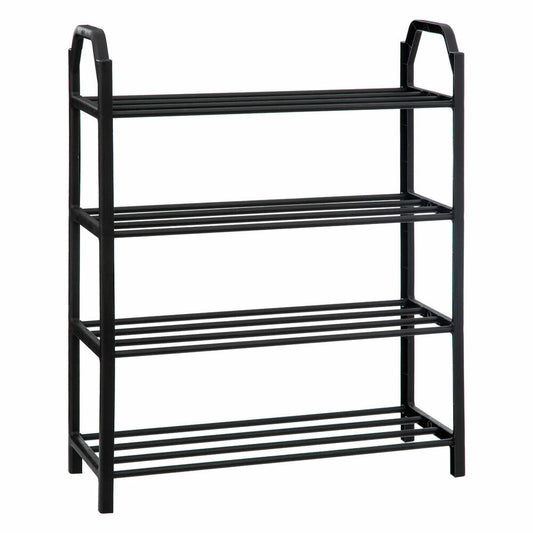 5five Simply Smart shoe rack for 8 pairs, shoe storage, metal, PP plastic, black, 64 cm, 138868