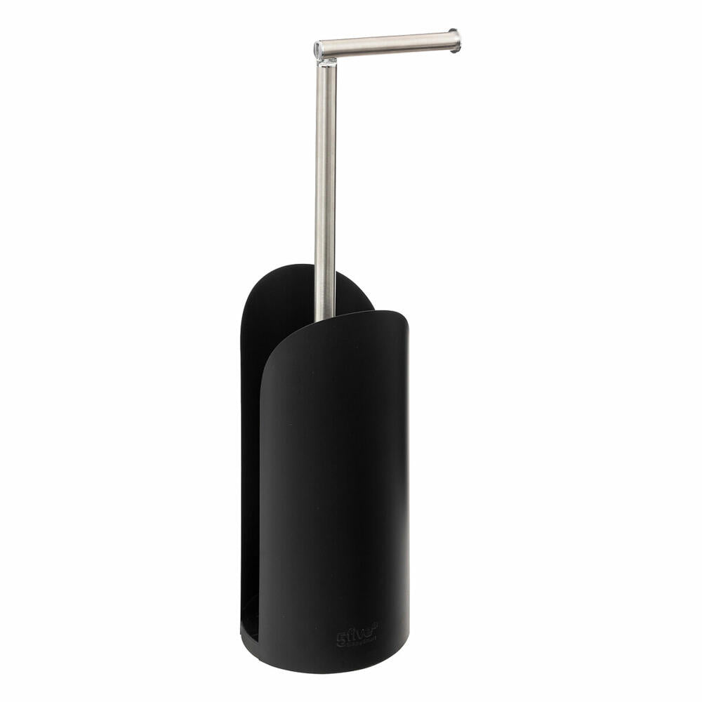 5five Simply Smart Toilet Roll Holder Colorama, Toilet Roll Holder, Metal, Stainless Steel, Black, 160884J