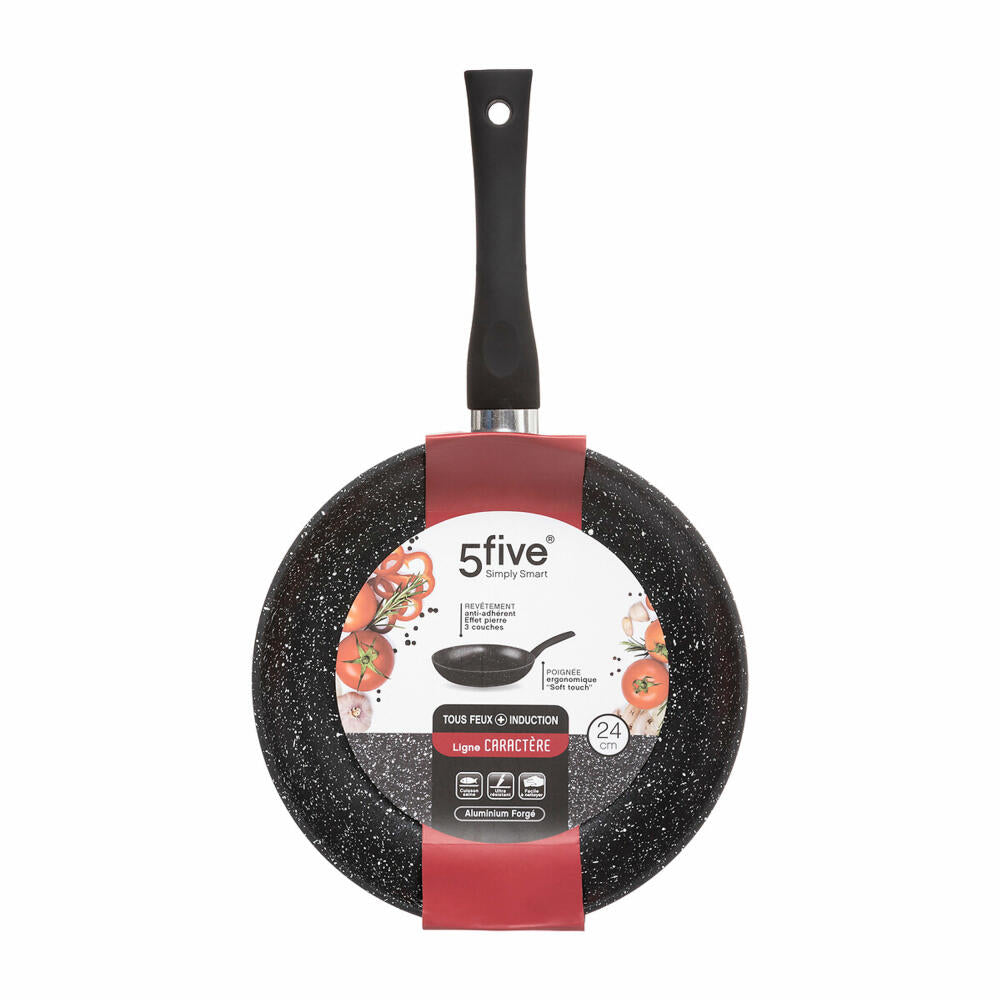 5five Simply Smart Frying Pan Caractere, Pan, Aluminium, Plastic, Black, 24 cm, 111001