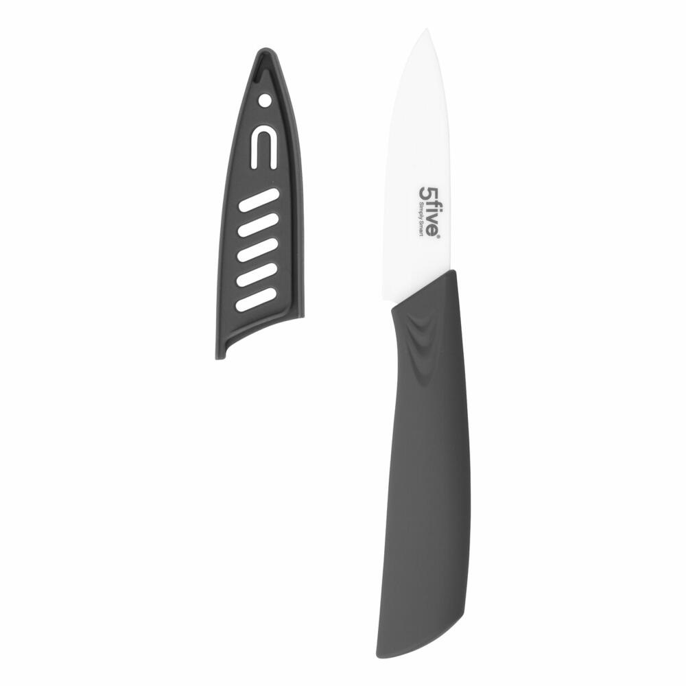 5five Simply Smart Ceramic Paring Knife Zirco Set of 2, Ceramic, PP Plastic, Grey, Blade 7.7 cm, 146635
