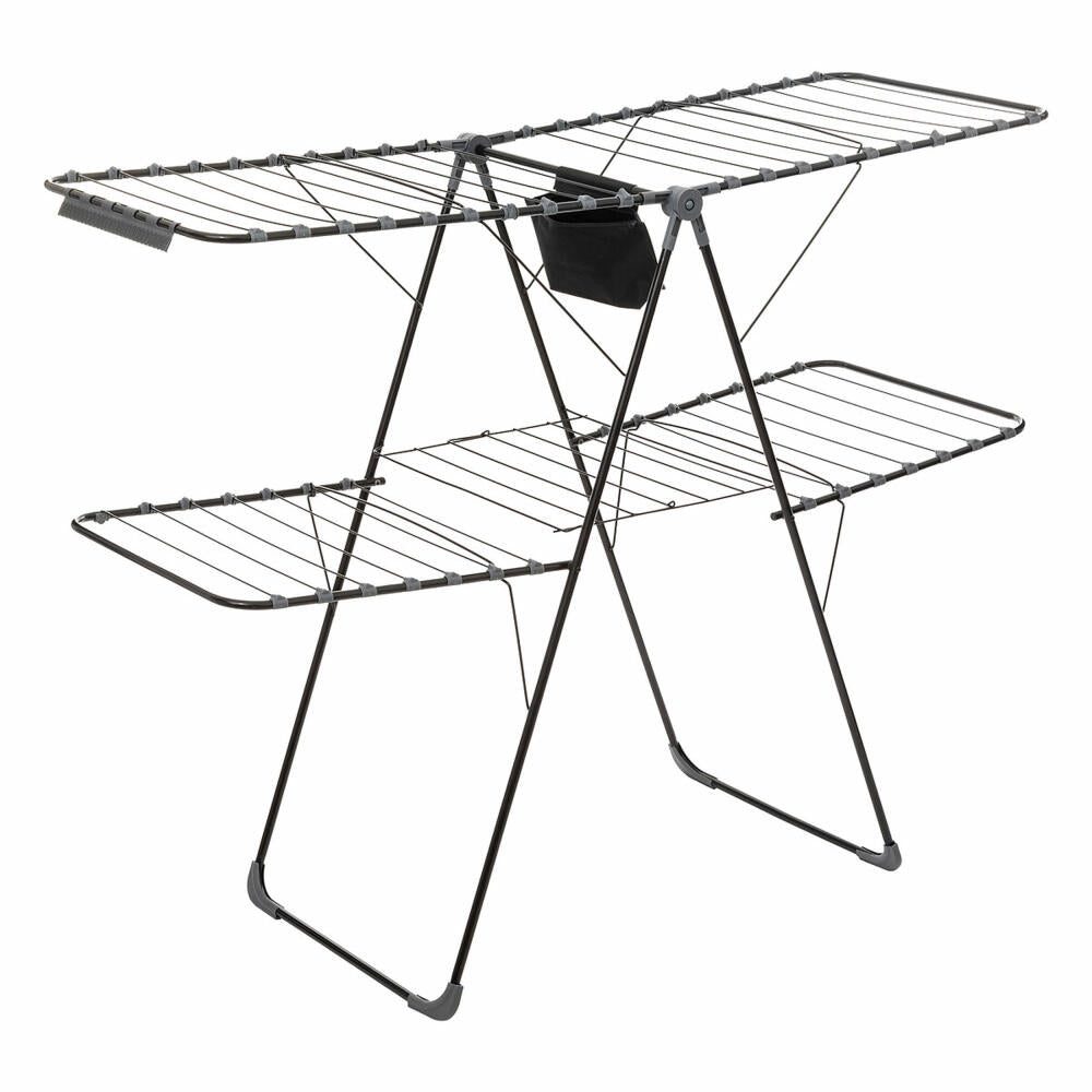 5five Simply Smart Klappbarer Wäscheständer Mojave Deck, Stahl, PP-Kunststoff, Schwarz, 31 Meter, 140963
