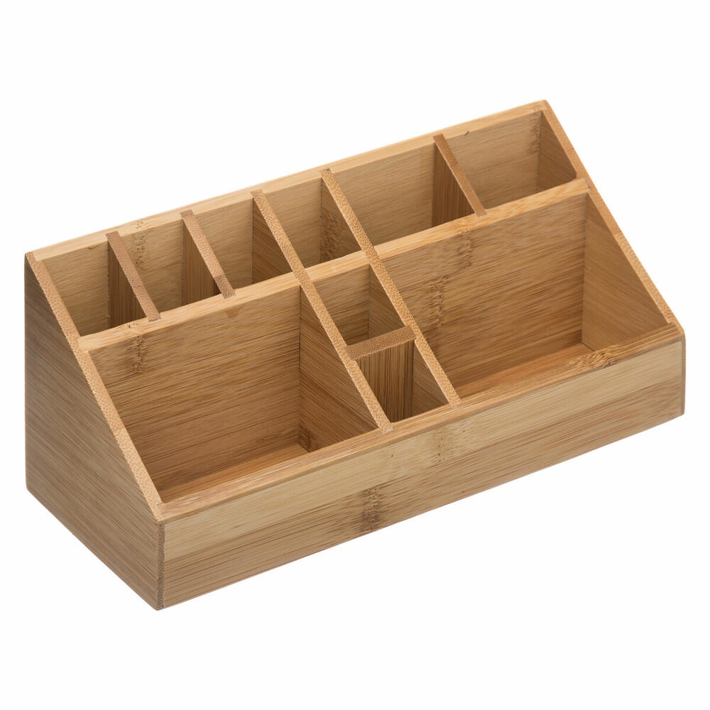 5five Simply Smart Organizer mit 10 Fächern, Kosmetik-Aufbewahrung, Bambus, MDF, Braun, 23 x 9 x 9.5 cm, 150734