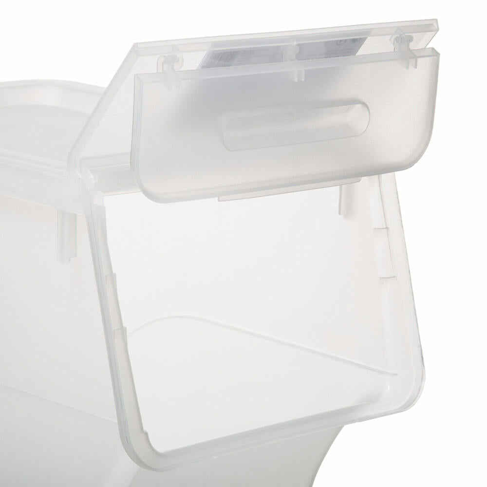 5five Simply Smart storage box with front opening, PP plastic, transparent, 24 L, 173615