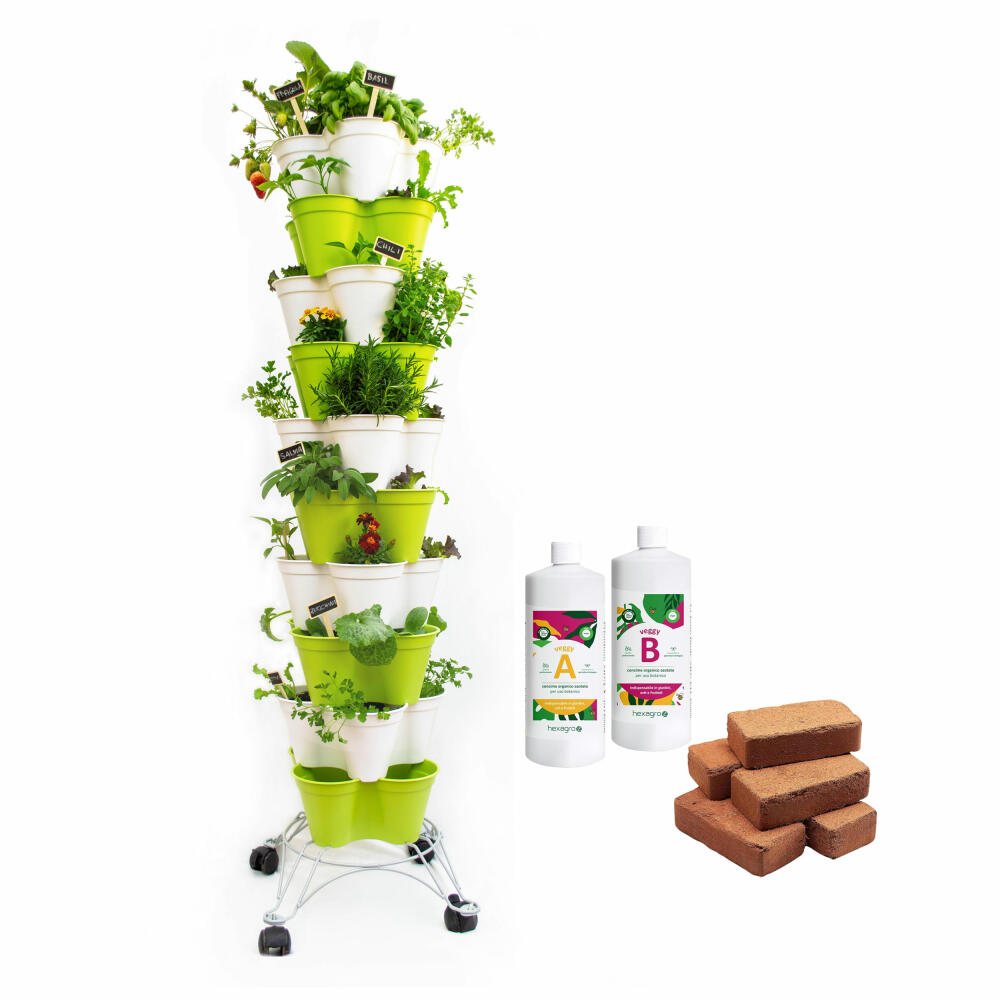 Hexagro Planter Bundle Poty L with Starter Kit, Hydroponic Garden Set with Irrigation System and Accessories, PPL05AMZ