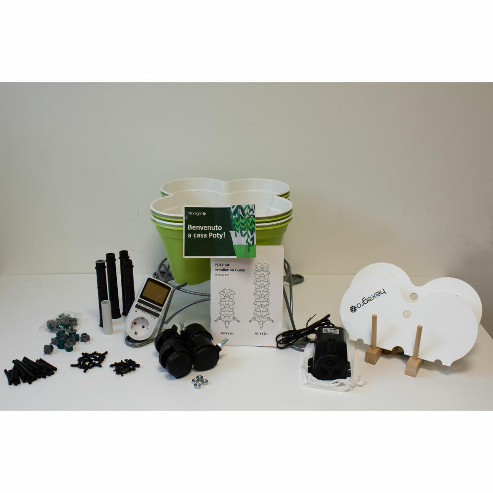 Hexagro Plant Pot Set Poty S, hydroponic garden set with irrigation system, PPS01