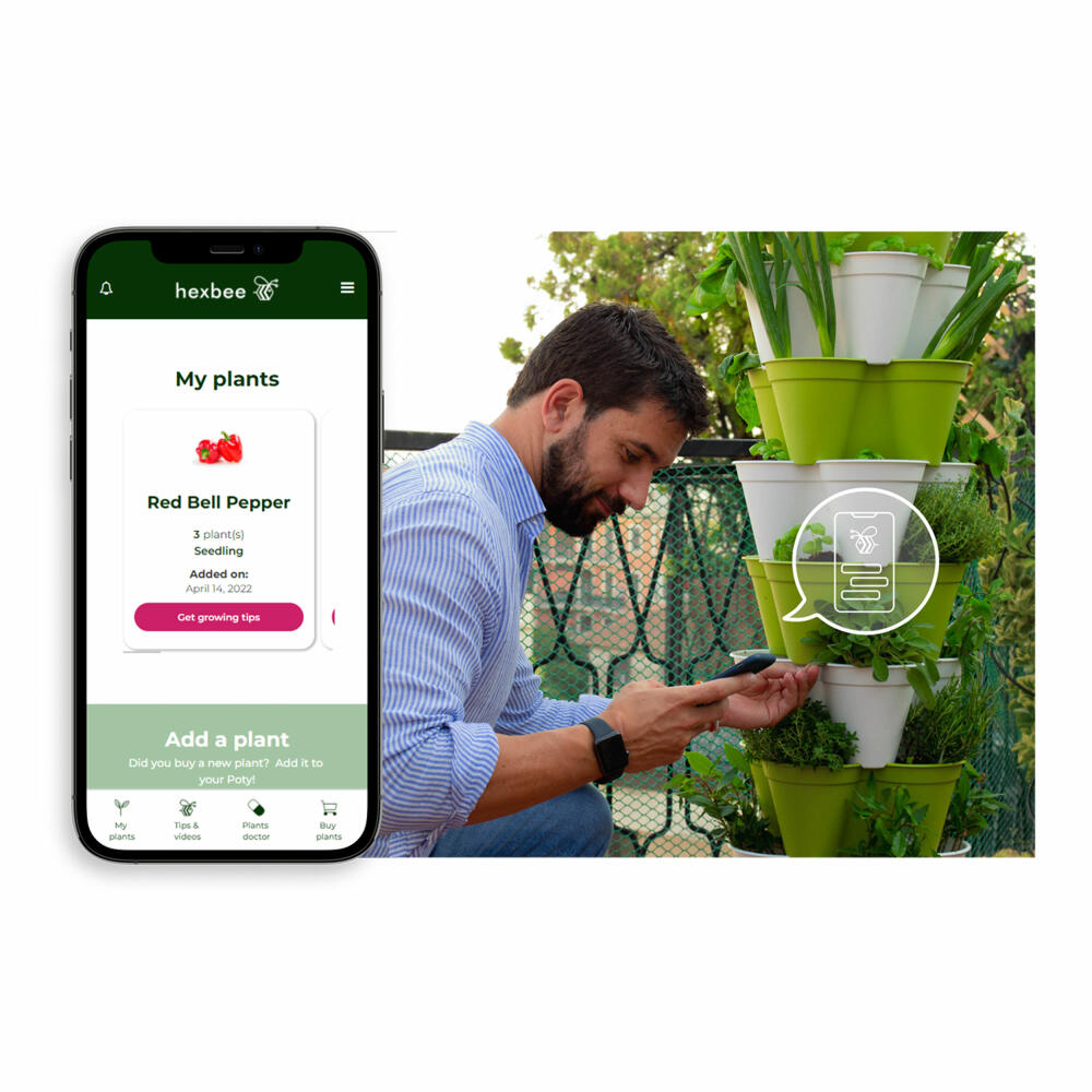 Hexagro Plant Pot Set Poty S, hydroponic garden set with irrigation system, PPS01