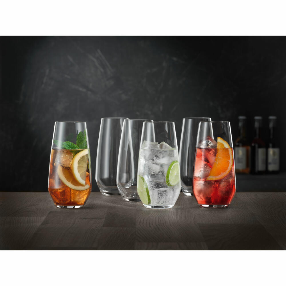 Spiegelau Authentis Casual Summerdrinks, set of 6, cocktail glass, long drink glass, drinking glass, crystal glass, 550 ml, 4800292