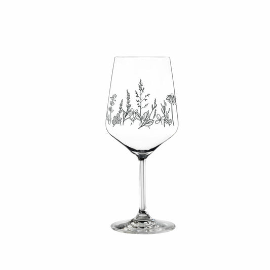 Nachtmann Tattoo wine/spritz glass Botanical Black, set of 2, wine glass, long drink glass, crystal glass, 630 ml, 105723