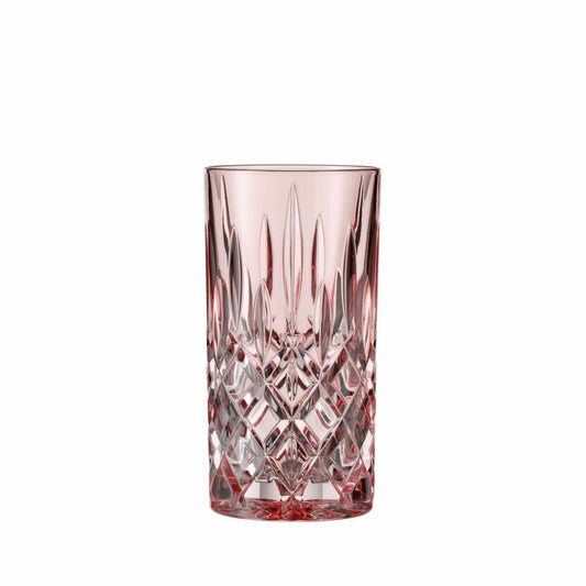 Nachtmann Noblesse long drink glass, set of 2, water glass, long drink glass, crystal glass, rose, 395 ml, 105711