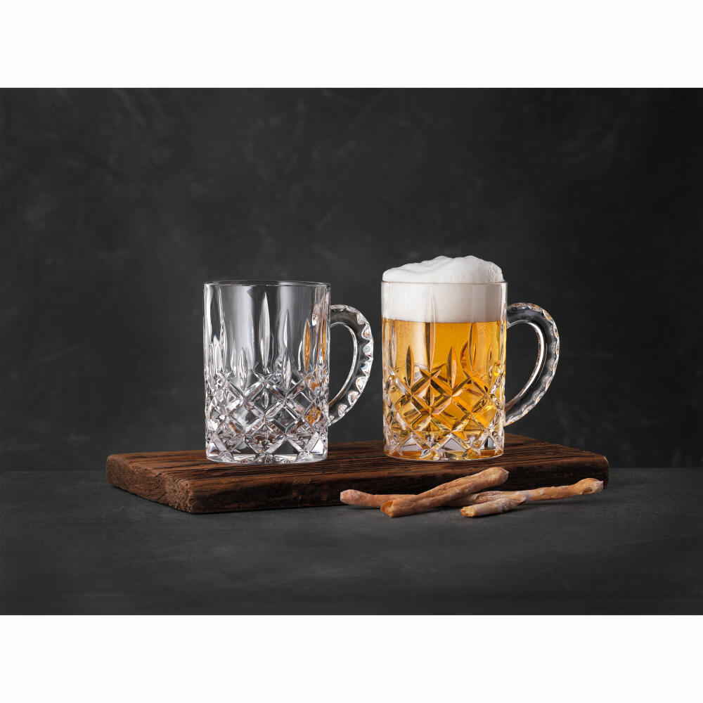 Nachtmann Noblesse beer mug, set of 2, beer mug, beer glass, beer tankard, crystal glass, 600 ml, 105362