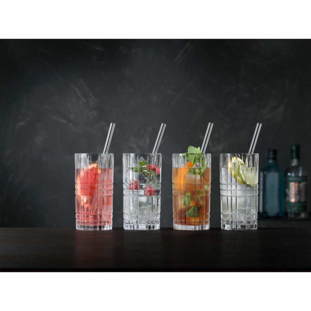 Nachtmann Tastes Good Longdrink Set, 8 pcs., glass drinking straws, long drink glass, drinking straw, drinking glass, crystal glass, , 103144