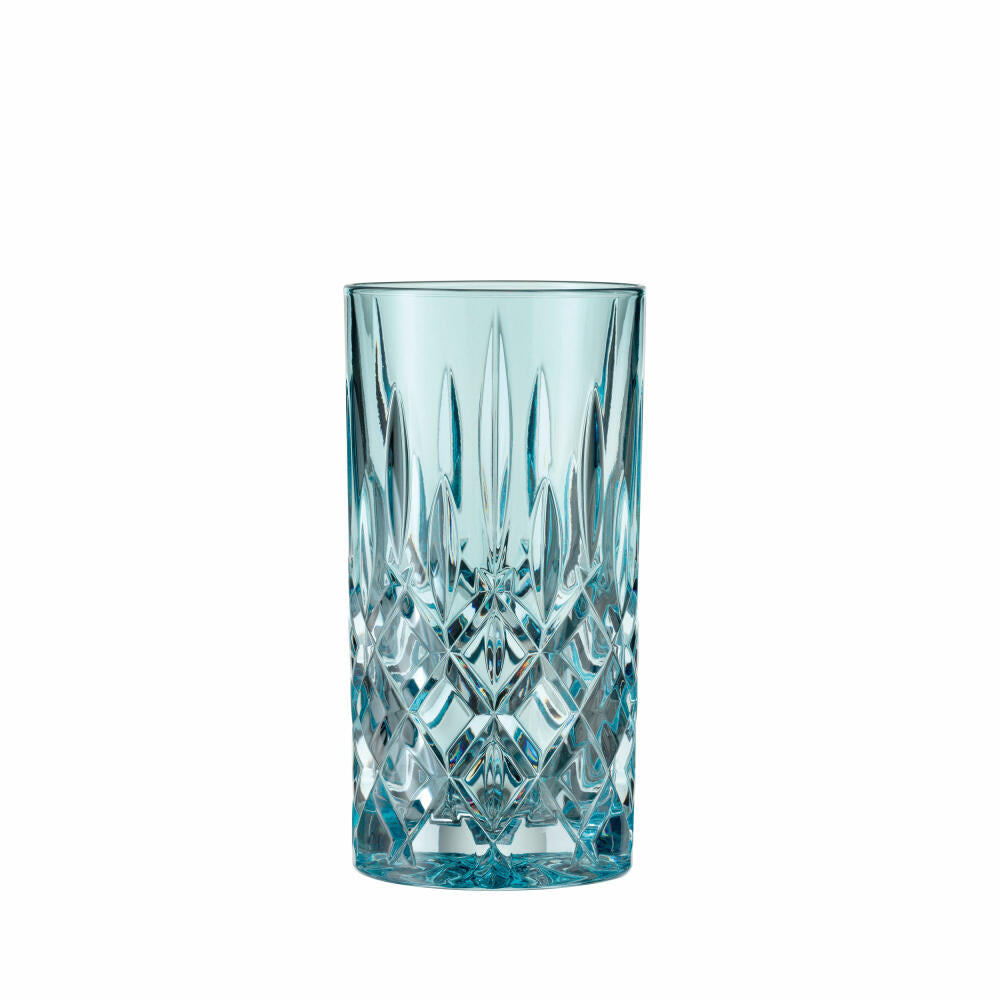 Nachtmann Noblesse long drink glass, set of 2, water glass, long drink glass, crystal glass, aqua, 395 ml, 105710