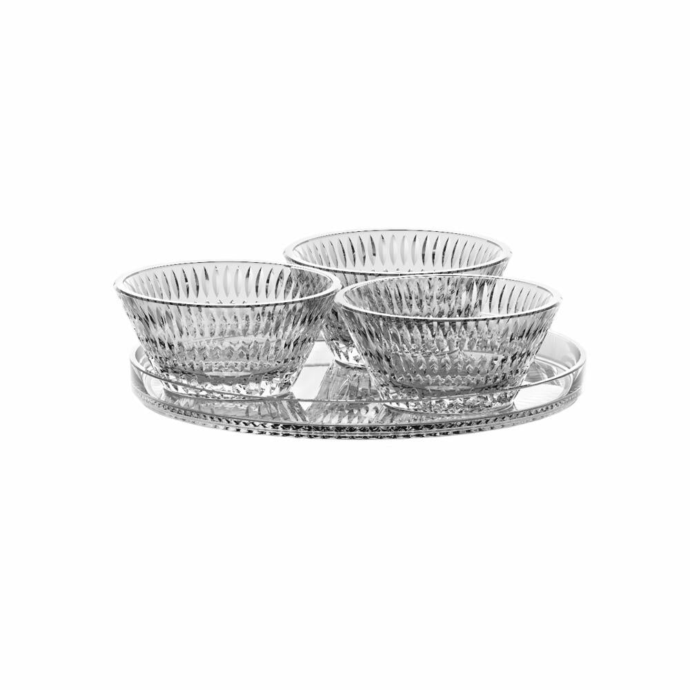 Nachtmann Ethno serving set, 4 pcs., serving plate, bowl, dip bowl, snack bowl, crystal glass, 105766