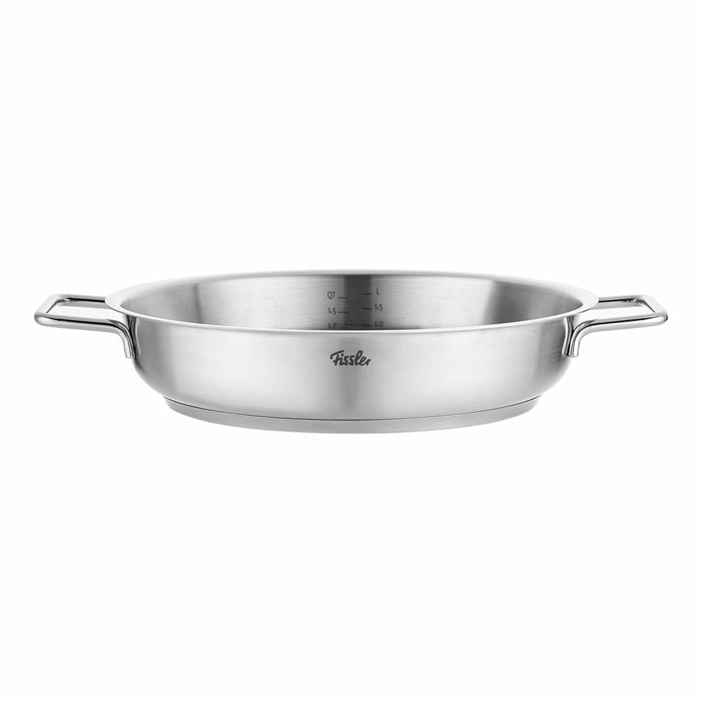 Fissler Serving Pan Pure, Stainless Steel 18/10, Silver, 28 cm, 086-384-28-100