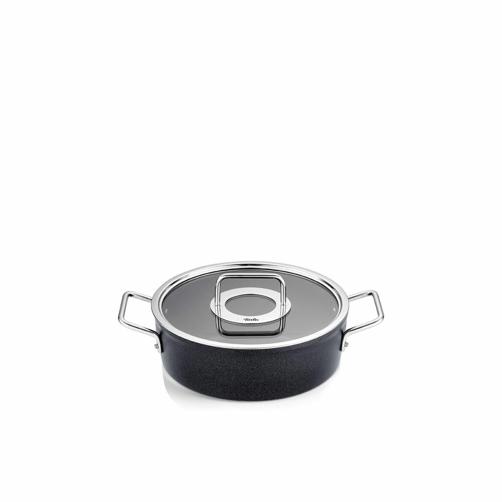 Fissler Adamant frying pan with glass lid, aluminum, anthracite, 24 cm, 156-125-24-000