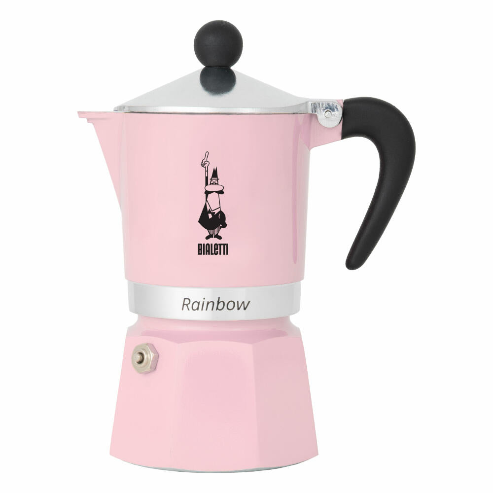 Bialetti Espresso Maker Primavera Rainbow for 3 Cups, Coffee Maker, Aluminium, Pink, 130 ml, 6545