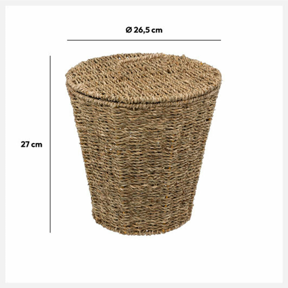 5five Simply Smart Laundry Basket Reed Basketry, Reed, Metal, Brown, 9 Liters, 174717