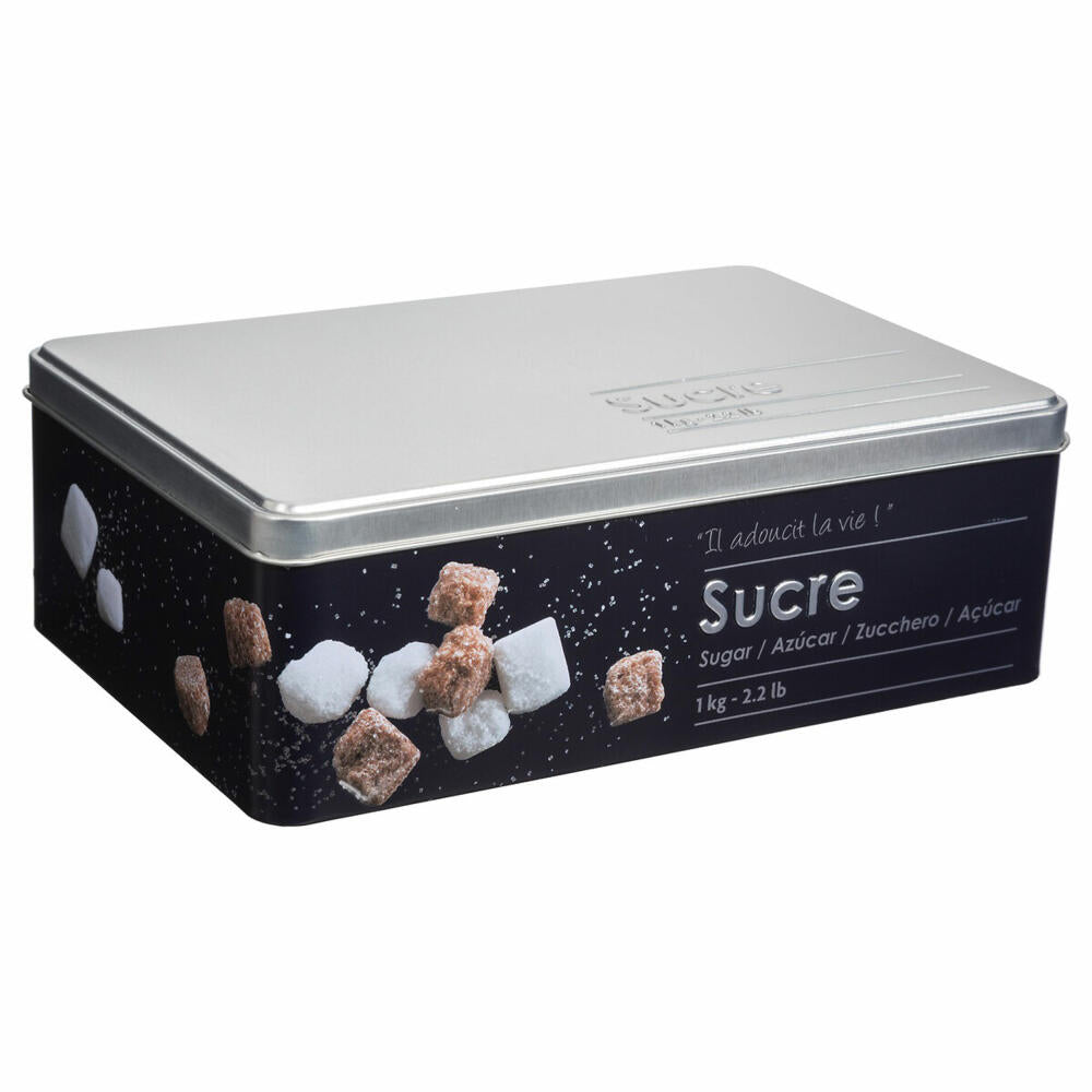 5five Simply Smart Cube Sugar Bowl Black Edition, Sugar Bowl, Tinplate, Black, for 1 kg, 136313