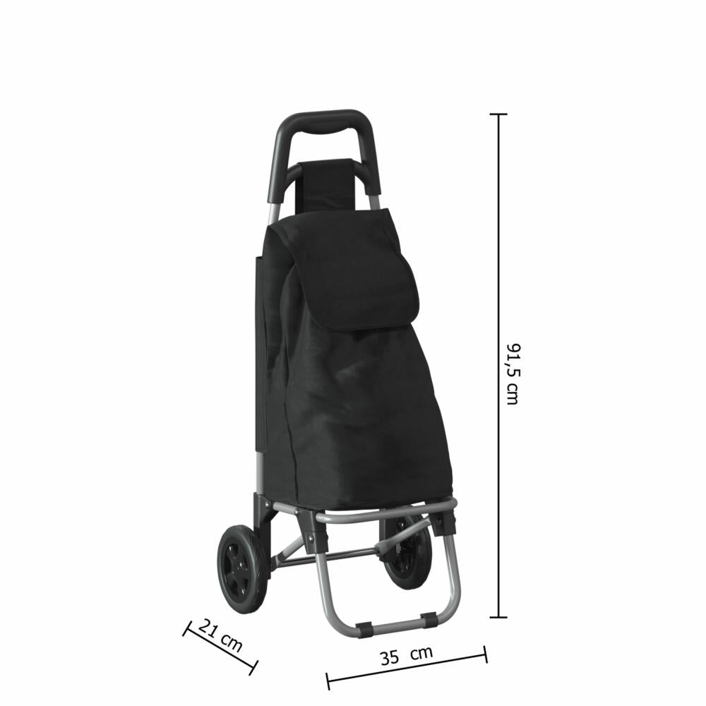 5five Simply Smart shopping trolley with handle, steel, polyester, plastic, black, 117012