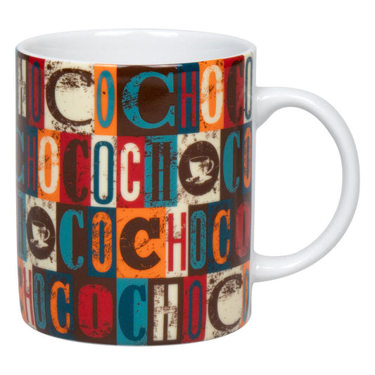 Könitz Becher Choco Squares, Tasse, Kaffeetasse, Porzellan, Bunt, 300 ml, 1110022836