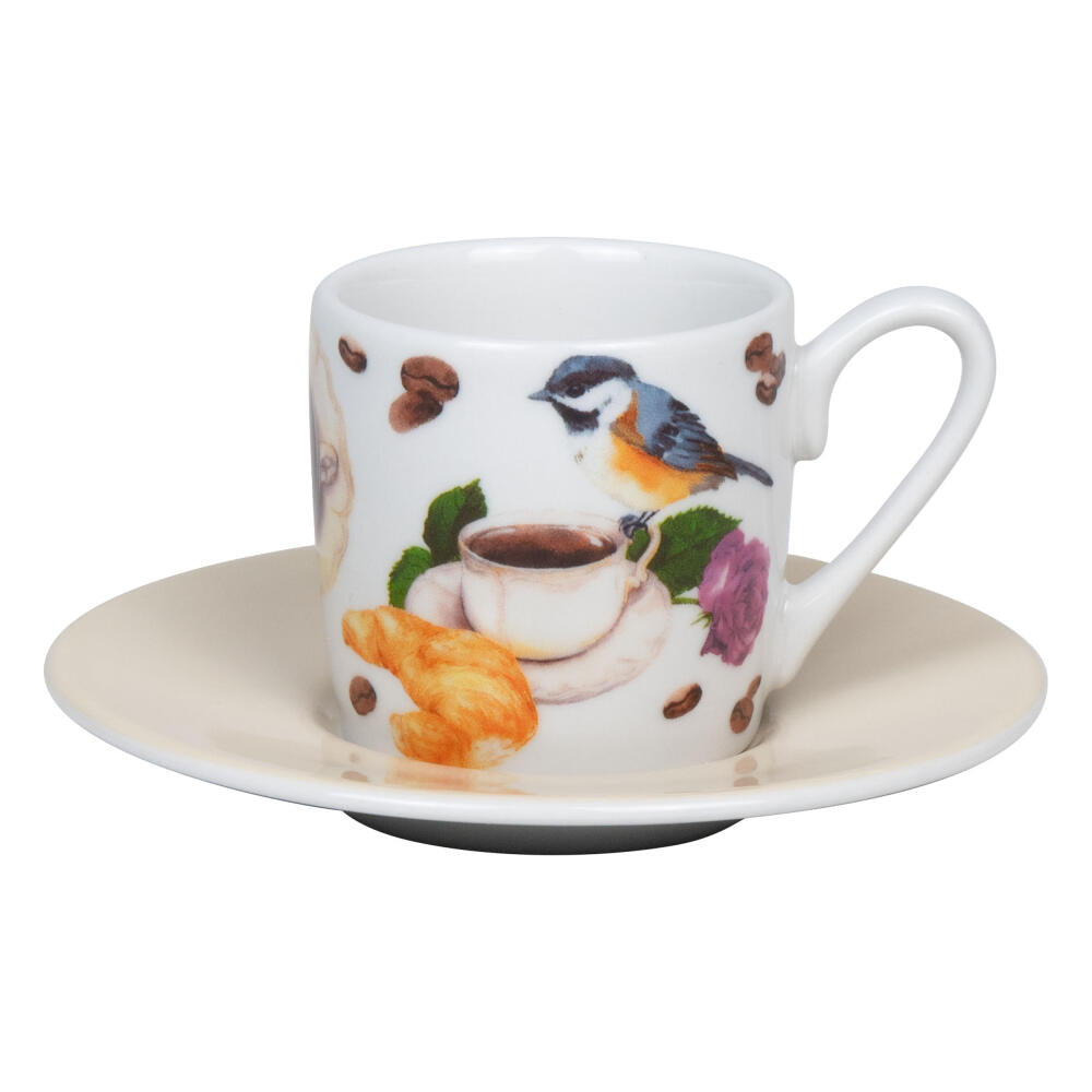 Könitz Espressotasse Coffee Birds, Tasse, Kaffeetassen, Porzellan, Braun, 85 ml, 1150532868