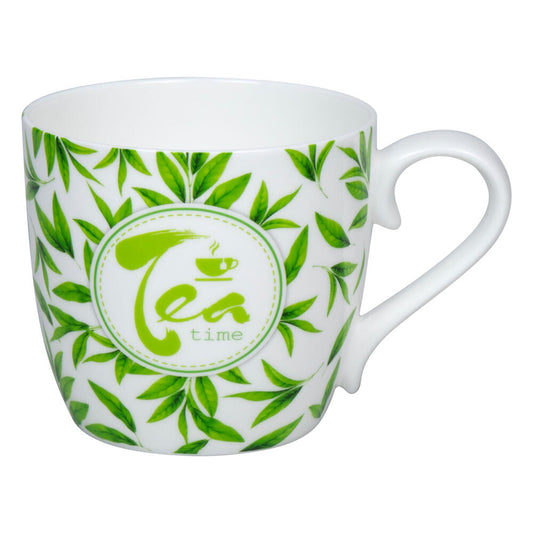 Könitz Becher Tea Time - leaves, Tasse, Kaffeetasse, Bone China, Grün, 425 ml, 1120572871
