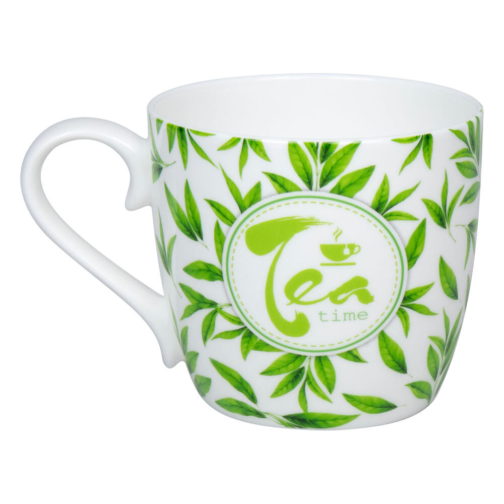 Könitz Becher Tea Time - leaves, Tasse, Kaffeetasse, Bone China, Grün, 425 ml, 1120572871