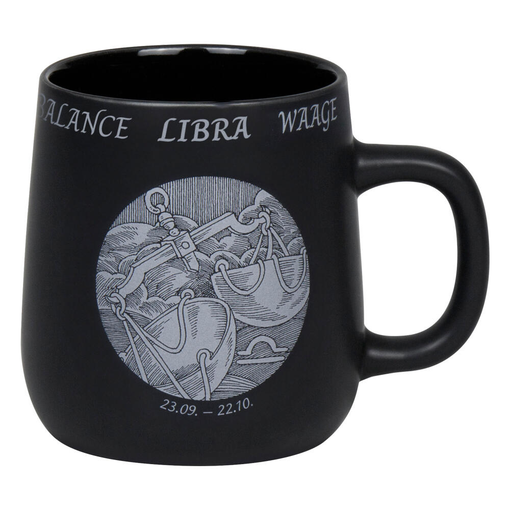 Könitz Mug Zodiac Sign Libra, Cup, Coffee Cups, New Bone, Black, 395 ml, 1172392891