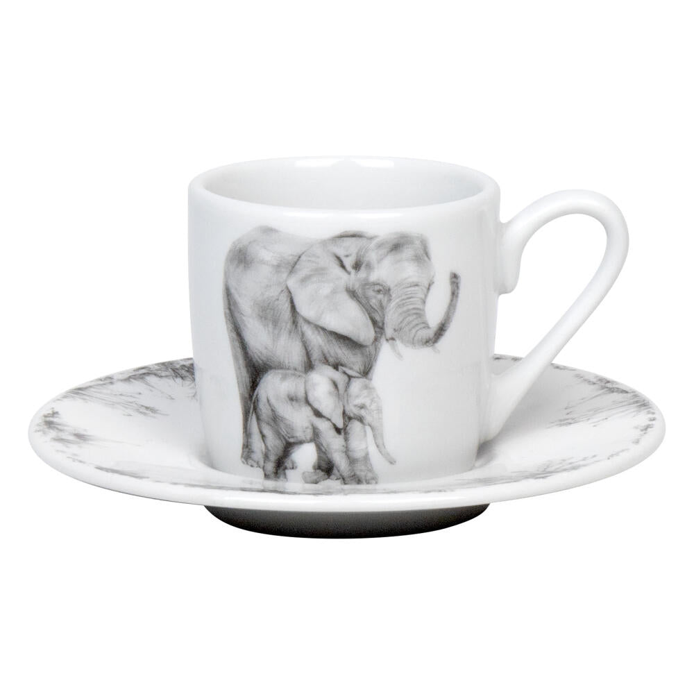 Könitz Espresso Cup Amazing Animals Elephant, Cup, Coffee Cups, Porcelain, White, 85 ml, 1150532761