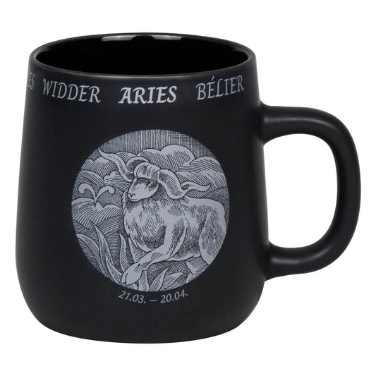 Könitz Mug Zodiac Sign Aries, Cup, Coffee Cups, New Bone, Black, 395 ml, 1172392884