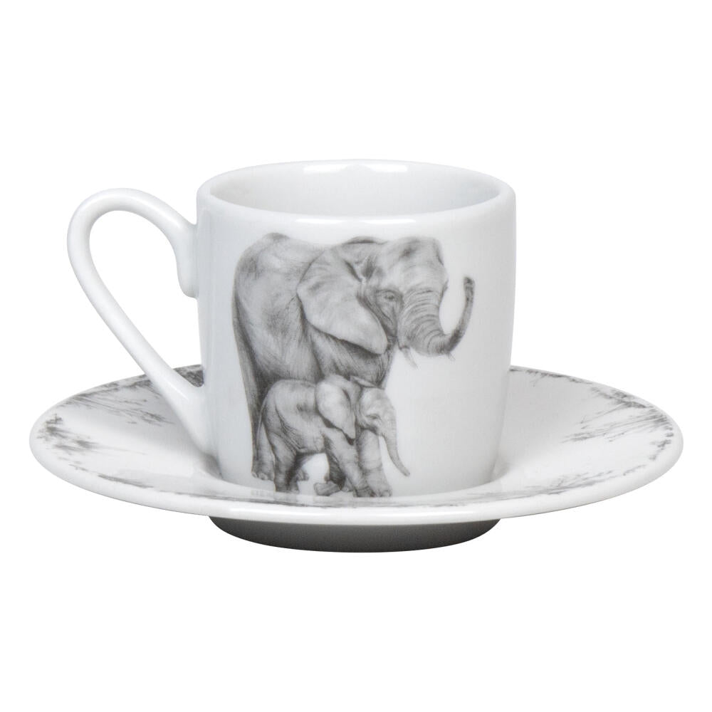 Könitz Espresso Cup Amazing Animals Elephant, Cup, Coffee Cups, Porcelain, White, 85 ml, 1150532761